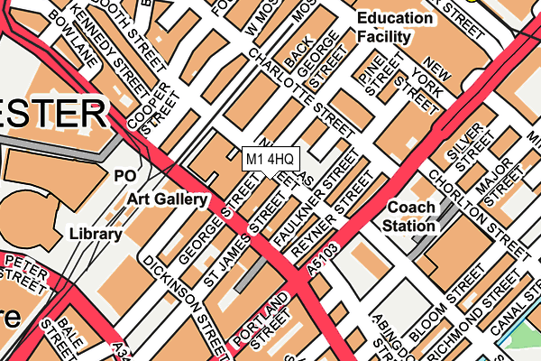 M1 4HQ map - OS OpenMap – Local (Ordnance Survey)