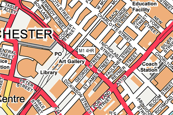 M1 4HR map - OS OpenMap – Local (Ordnance Survey)