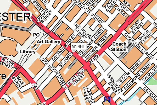 M1 4HT map - OS OpenMap – Local (Ordnance Survey)