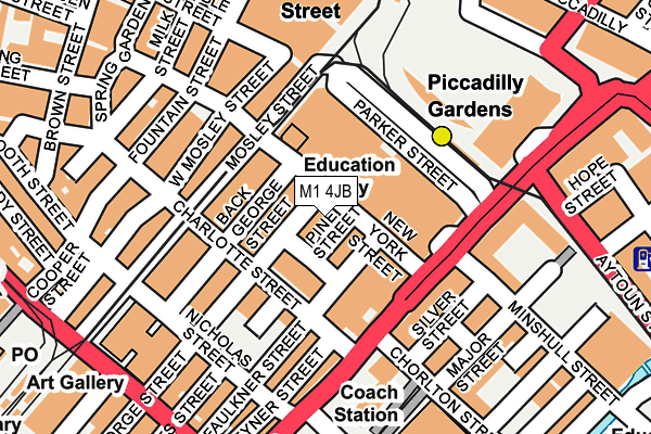 M1 4JB map - OS OpenMap – Local (Ordnance Survey)