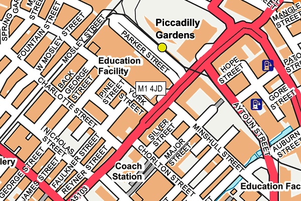 M1 4JD map - OS OpenMap – Local (Ordnance Survey)