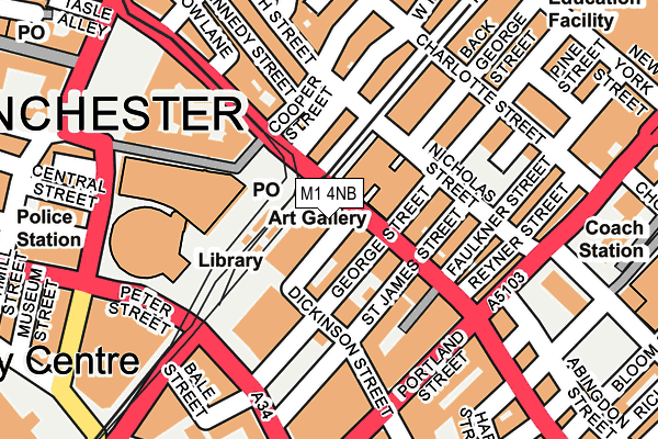 M1 4NB map - OS OpenMap – Local (Ordnance Survey)