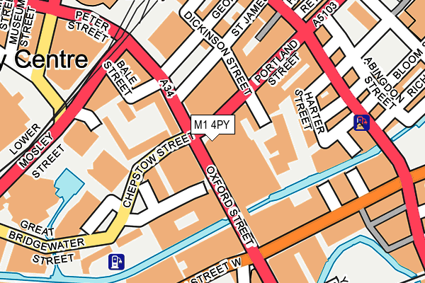 M1 4PY map - OS OpenMap – Local (Ordnance Survey)