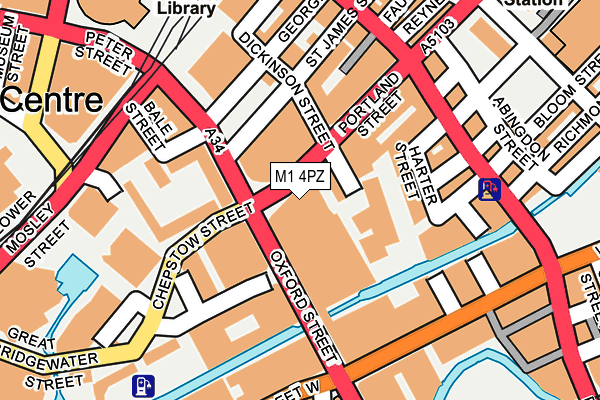 M1 4PZ map - OS OpenMap – Local (Ordnance Survey)