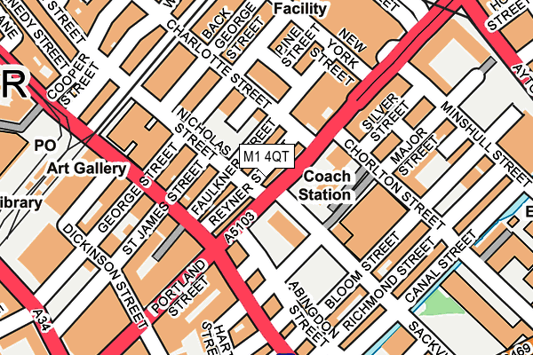 M1 4QT map - OS OpenMap – Local (Ordnance Survey)