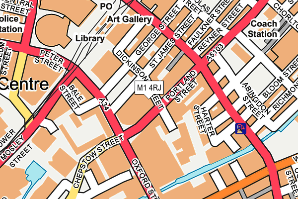 M1 4RJ map - OS OpenMap – Local (Ordnance Survey)