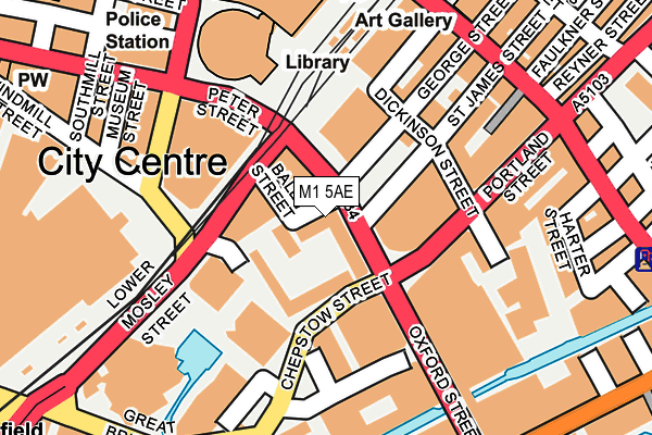 M1 5AE map - OS OpenMap – Local (Ordnance Survey)