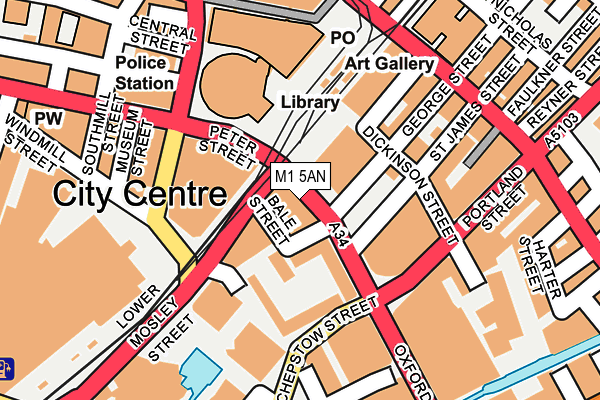 M1 5AN map - OS OpenMap – Local (Ordnance Survey)