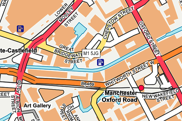 M1 5JG map - OS OpenMap – Local (Ordnance Survey)