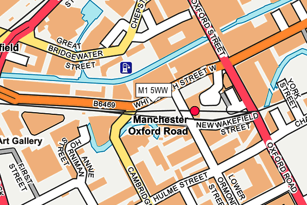 M1 5WW map - OS OpenMap – Local (Ordnance Survey)