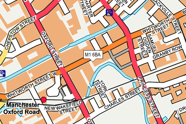 M1 6BA map - OS OpenMap – Local (Ordnance Survey)