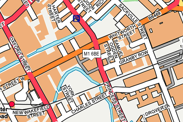 M1 6BE map - OS OpenMap – Local (Ordnance Survey)