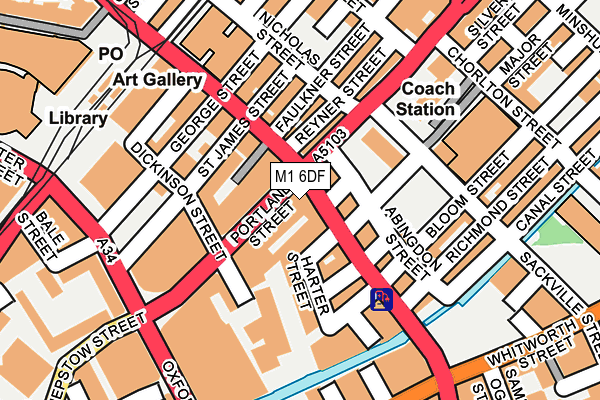 M1 6DF map - OS OpenMap – Local (Ordnance Survey)