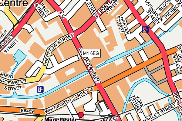 M1 6EG map - OS OpenMap – Local (Ordnance Survey)