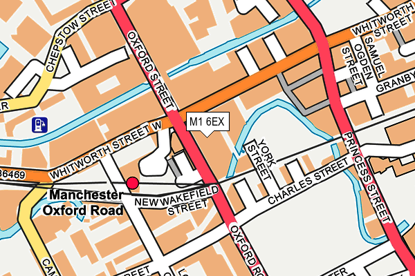 M1 6EX map - OS OpenMap – Local (Ordnance Survey)