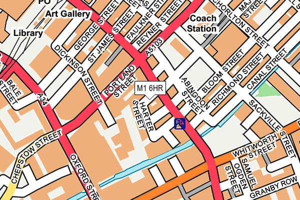 M1 6HR map - OS OpenMap – Local (Ordnance Survey)