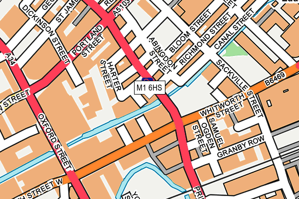 M1 6HS map - OS OpenMap – Local (Ordnance Survey)