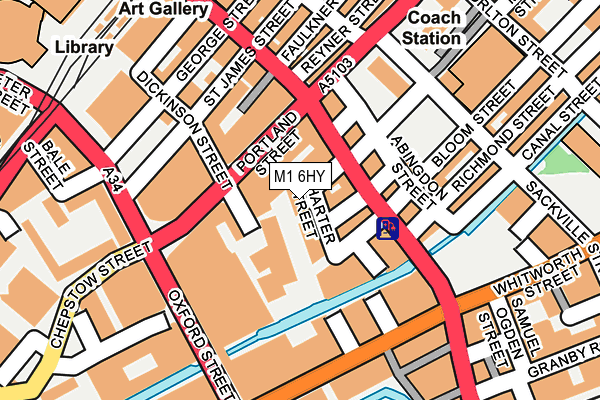 M1 6HY map - OS OpenMap – Local (Ordnance Survey)