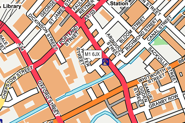 M1 6JX map - OS OpenMap – Local (Ordnance Survey)