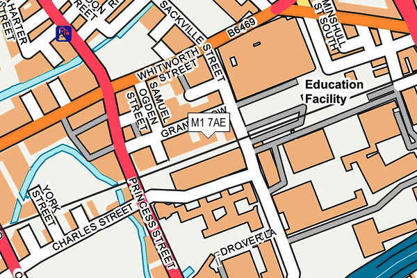 M1 7AE map - OS OpenMap – Local (Ordnance Survey)