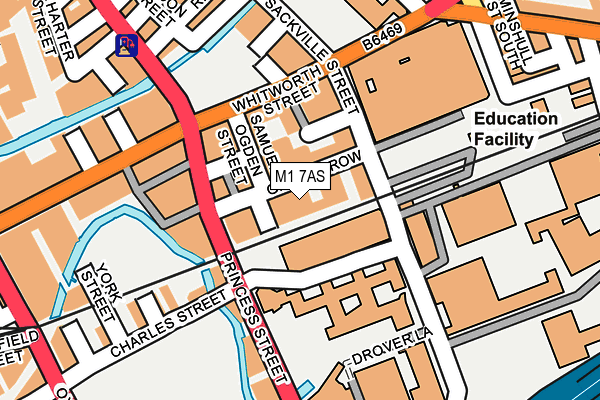 M1 7AS map - OS OpenMap – Local (Ordnance Survey)