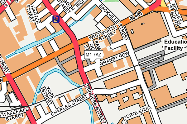 M1 7AZ map - OS OpenMap – Local (Ordnance Survey)