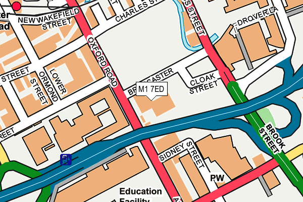 M1 7ED map - OS OpenMap – Local (Ordnance Survey)