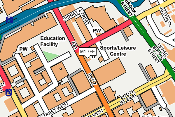 M1 7EE map - OS OpenMap – Local (Ordnance Survey)