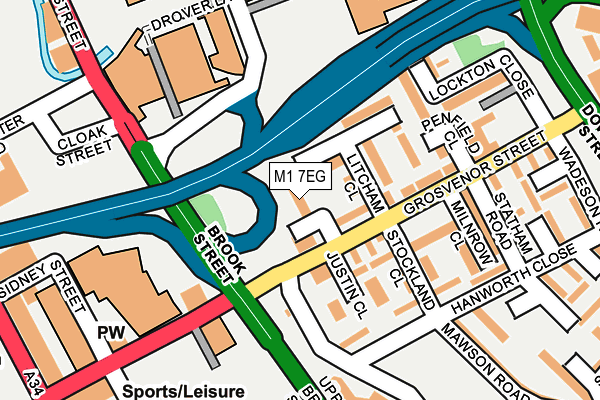 M1 7EG map - OS OpenMap – Local (Ordnance Survey)