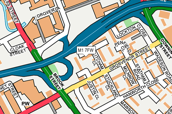 M1 7FW map - OS OpenMap – Local (Ordnance Survey)