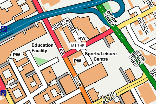 M1 7HE map - OS OpenMap – Local (Ordnance Survey)