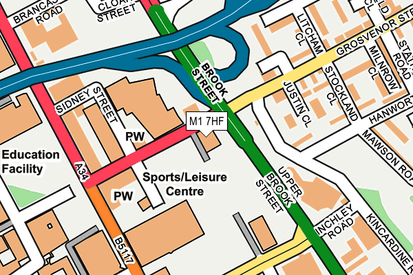 M1 7HF map - OS OpenMap – Local (Ordnance Survey)