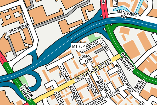 M1 7JP map - OS OpenMap – Local (Ordnance Survey)