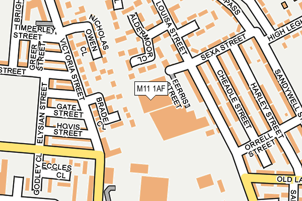 M11 1AF map - OS OpenMap – Local (Ordnance Survey)