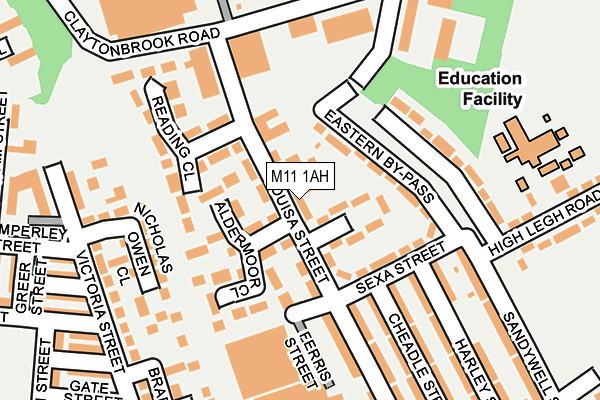 M11 1AH map - OS OpenMap – Local (Ordnance Survey)