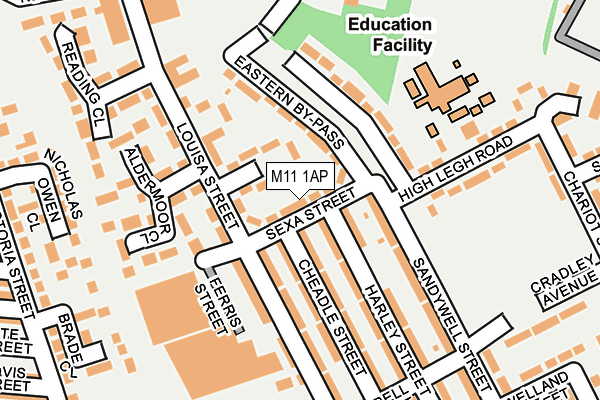 M11 1AP map - OS OpenMap – Local (Ordnance Survey)