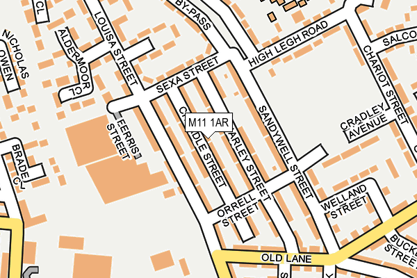 M11 1AR map - OS OpenMap – Local (Ordnance Survey)