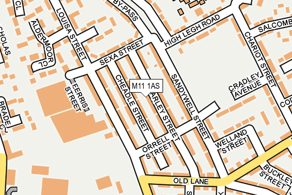 M11 1AS map - OS OpenMap – Local (Ordnance Survey)