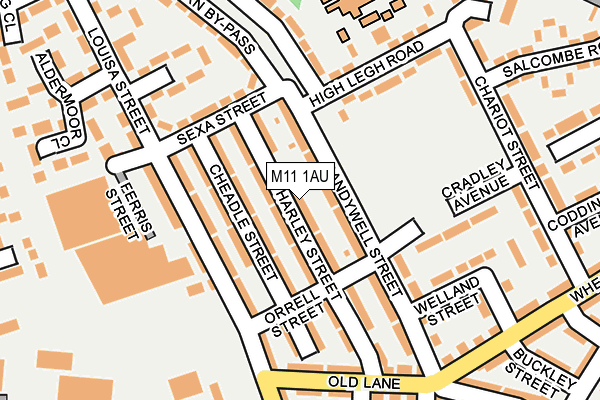 M11 1AU map - OS OpenMap – Local (Ordnance Survey)