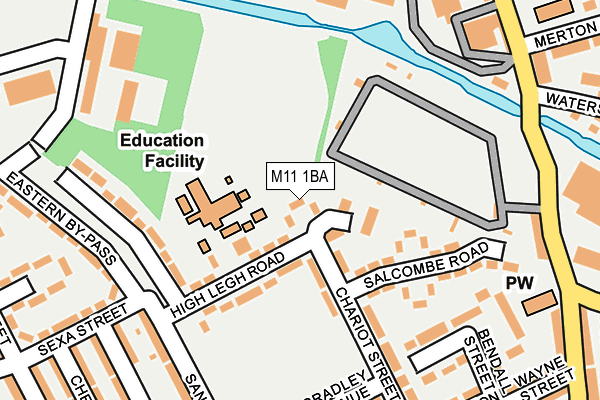 M11 1BA map - OS OpenMap – Local (Ordnance Survey)