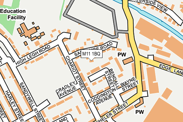 M11 1BQ map - OS OpenMap – Local (Ordnance Survey)