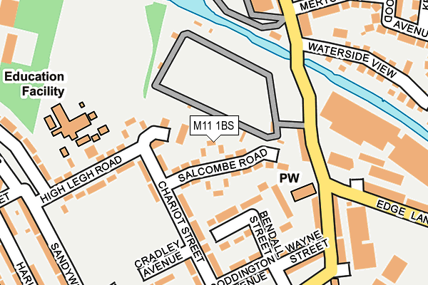 M11 1BS map - OS OpenMap – Local (Ordnance Survey)