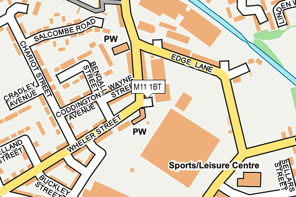 M11 1BT map - OS OpenMap – Local (Ordnance Survey)