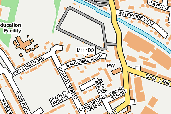 M11 1DQ map - OS OpenMap – Local (Ordnance Survey)