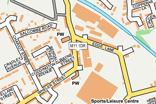 M11 1DR map - OS OpenMap – Local (Ordnance Survey)