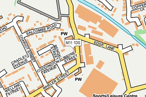 M11 1DS map - OS OpenMap – Local (Ordnance Survey)