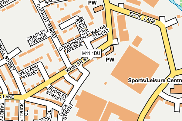 M11 1DU map - OS OpenMap – Local (Ordnance Survey)