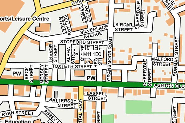 M11 1EQ map - OS OpenMap – Local (Ordnance Survey)