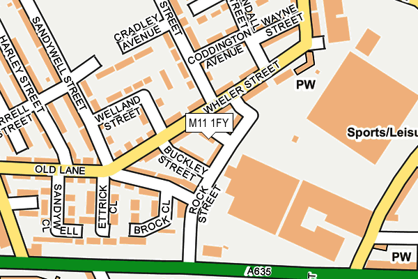 M11 1FY map - OS OpenMap – Local (Ordnance Survey)
