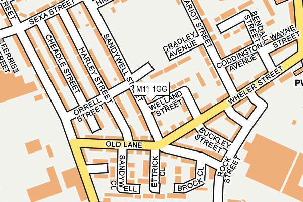 M11 1GG map - OS OpenMap – Local (Ordnance Survey)